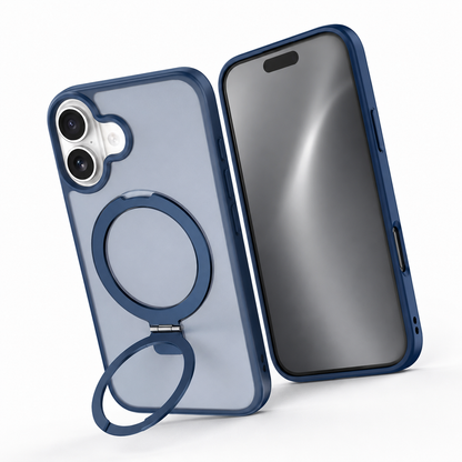Wireless charging compatible iPhone 17 case in premium blue finish