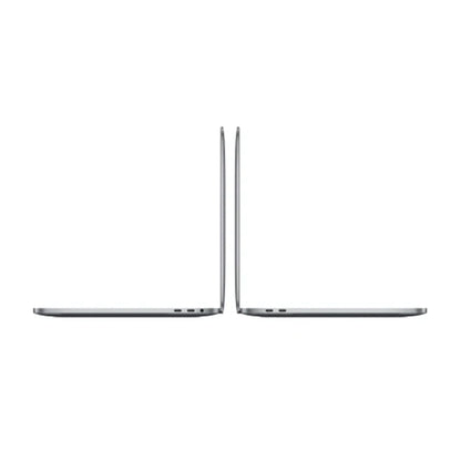 future tech gadgets Canada. smart tech store Canada. Certified Apple MacBook Pro 13″ (2020) A2251. Gallery image 2. Two sleek laptops are positioned back-to-back at an angle, showcasing their thin profiles. The devices are set against a seamless white background, emphasizing their minimalist design. Both laptops feature a silver metallic finish, with visible ports on the sides, including USB-C and headphone jacks. The lighting is soft, highlighting the smooth surfaces without harsh shadows.
