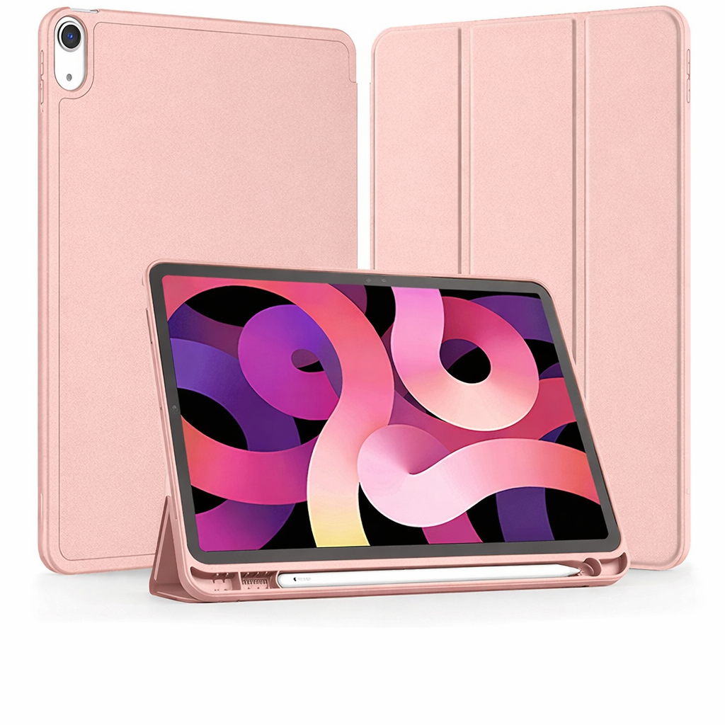 Slim Tablet Case – Rose Gold Case With Pencil Holder with Stand | Protective Case