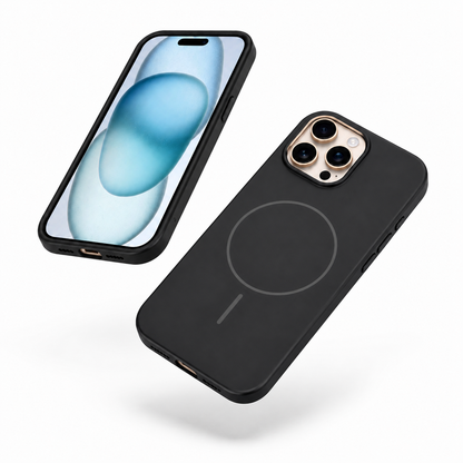 Slim MagSafe compatible black iPhone 12 Pro silicone case