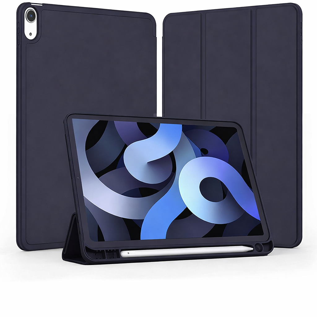Slim Tablet Case – Navy Case With Pencil Holder with Stand | Protective Case
