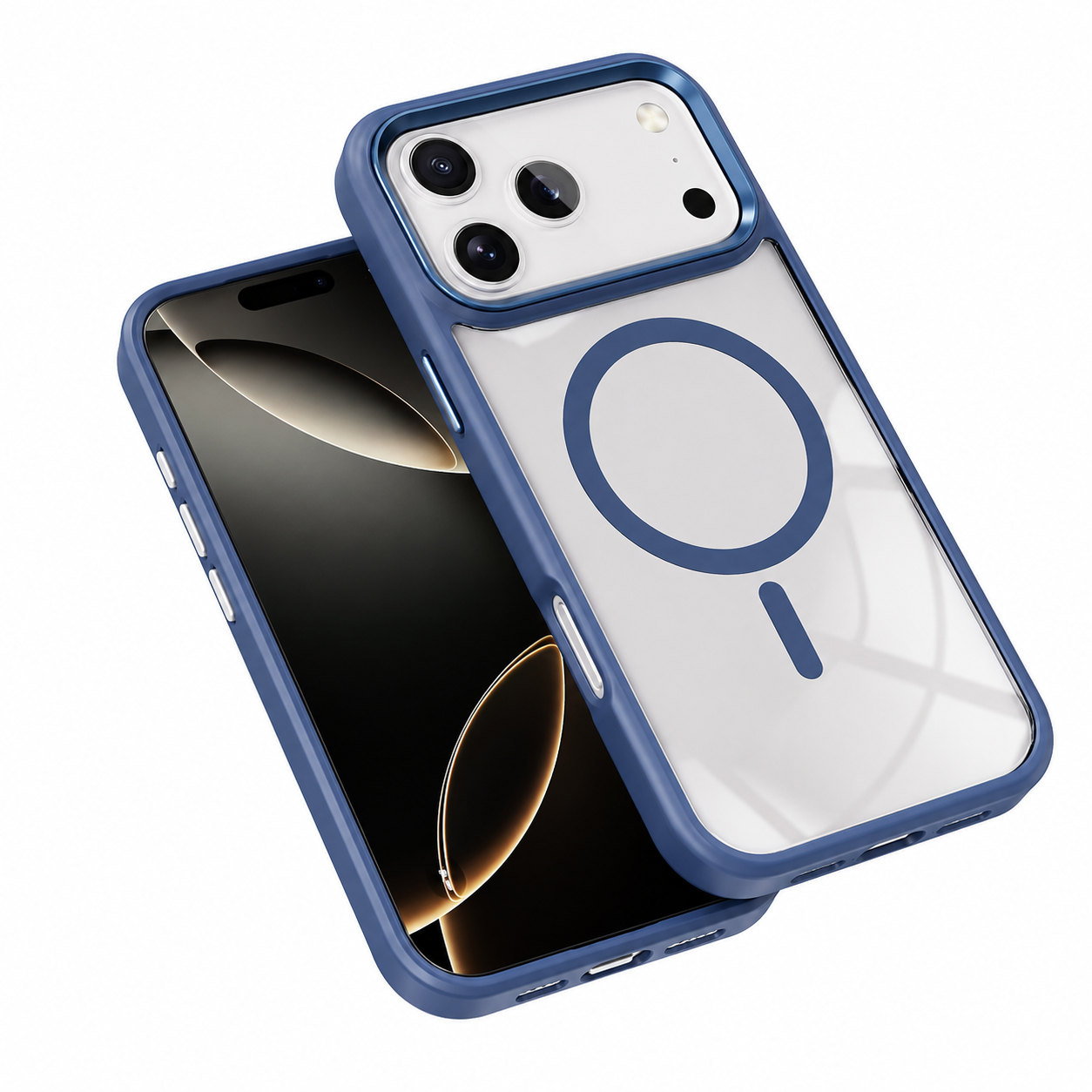 Luxury Midnight Blue Phone Case, Designer iPhone 17 Pro Max Cover, Hybrid Protective Case, Lightweight Mobile Cover