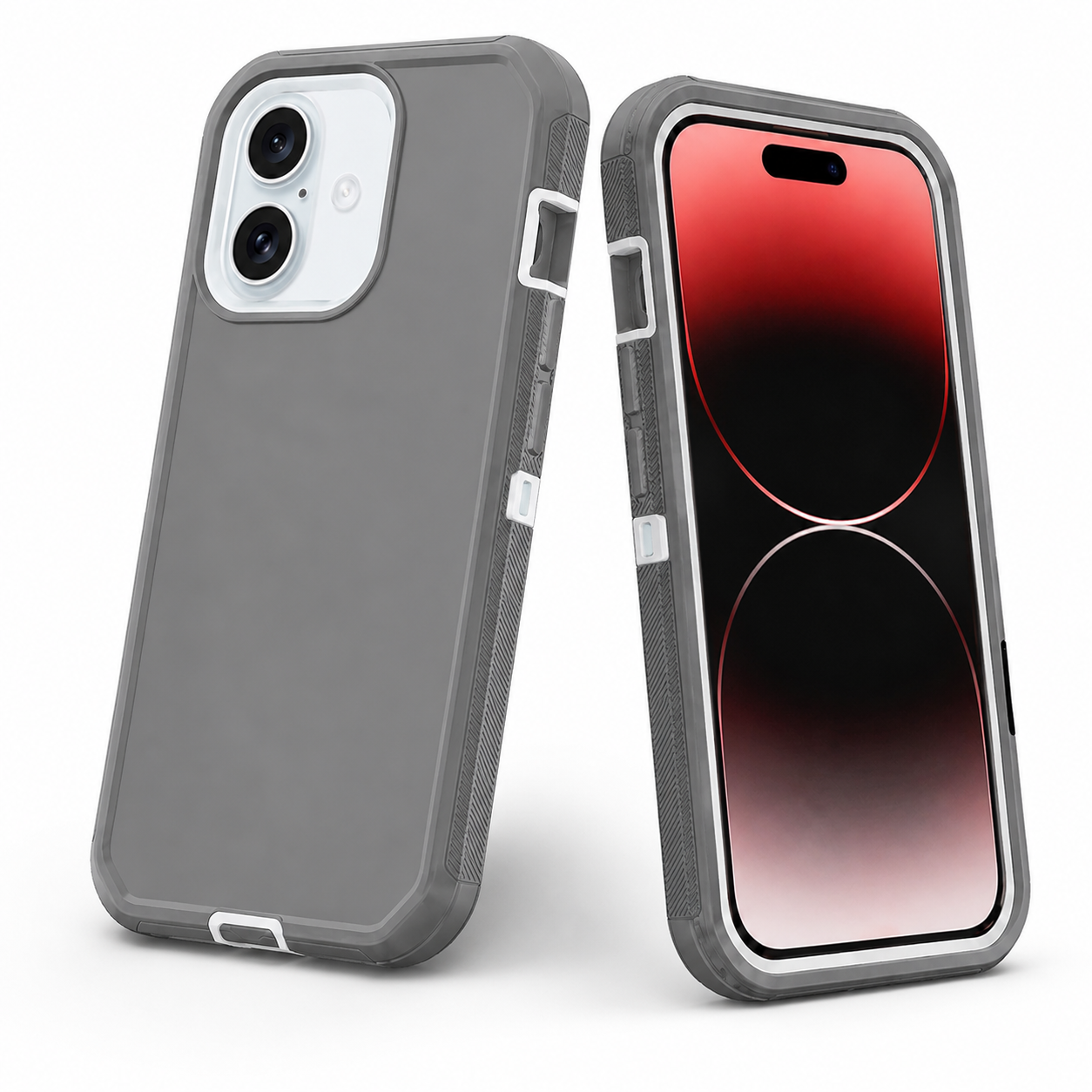 Shockproof grey iPhone 17 cover with reinforced corner protection