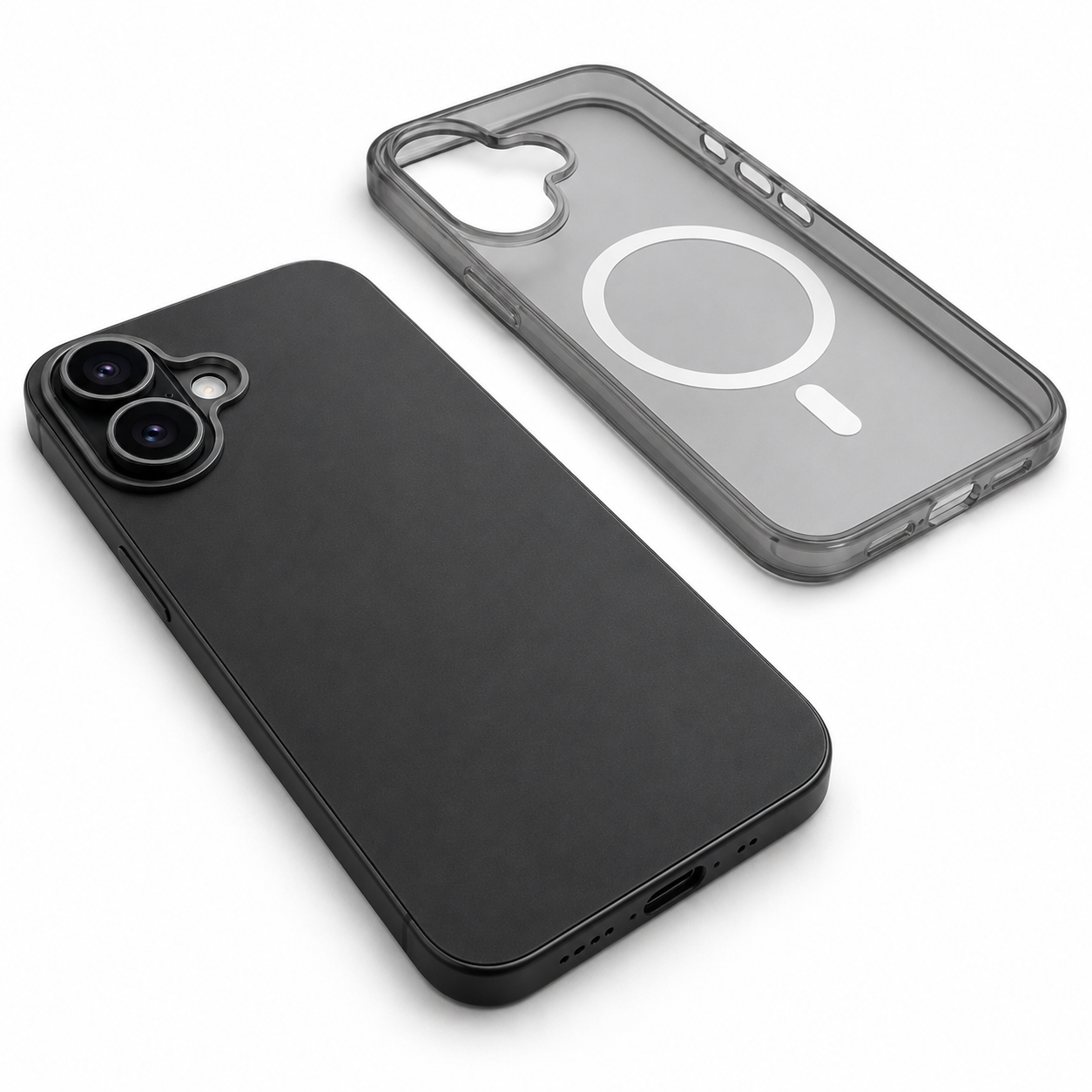 Apple iPhone 16 Protective MagSafe Case black transparent anti-scratch phone cover with raised camera protection