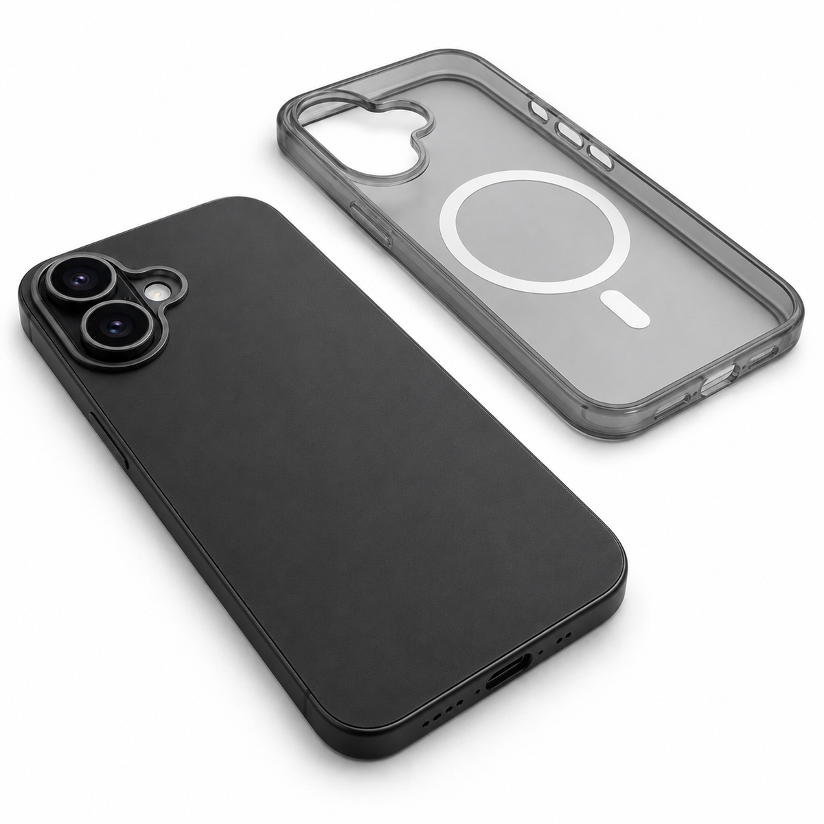 Apple iPhone 16 Protective MagSafe Case black transparent anti-scratch phone cover with raised camera protection