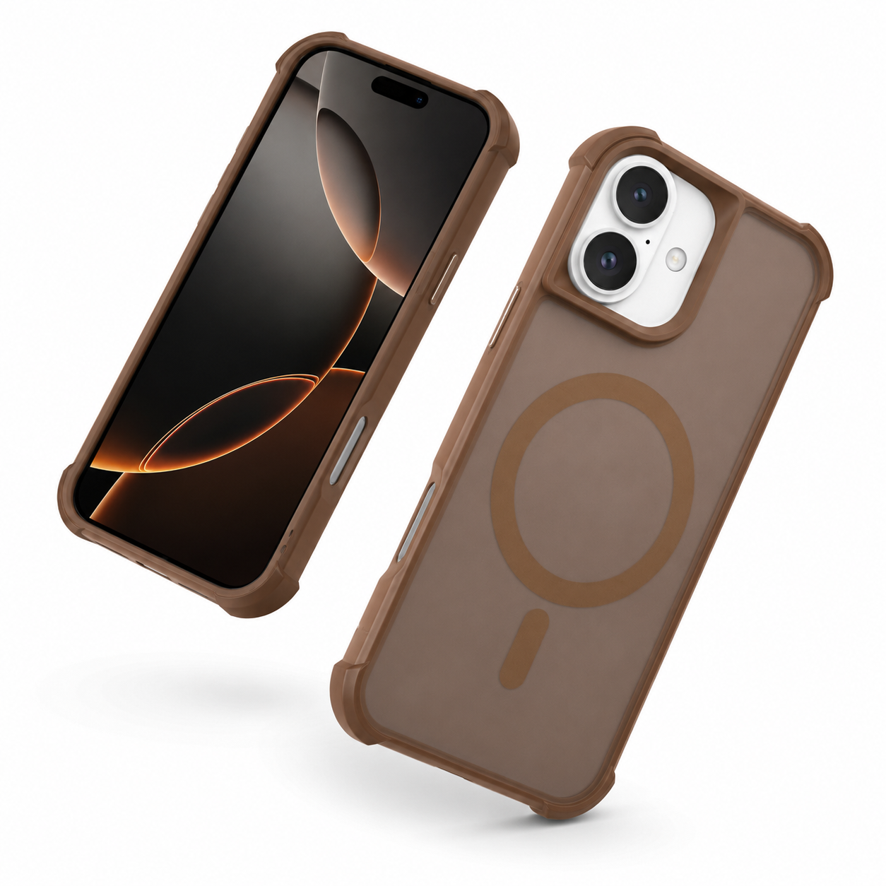 Shockproof Clear MagSafe Phone Case for iPhone 16 anti-scratch protective mobile cover in desert color