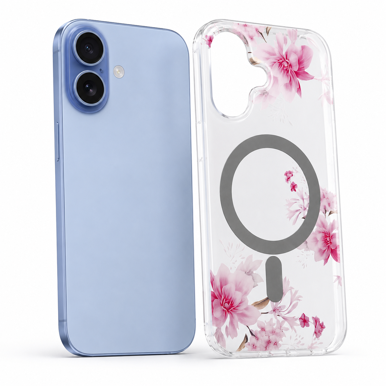 Apple iPhone 16 Light Pink Frosted MagSafe Flower Case – Premium Floral Protective Phone Cover