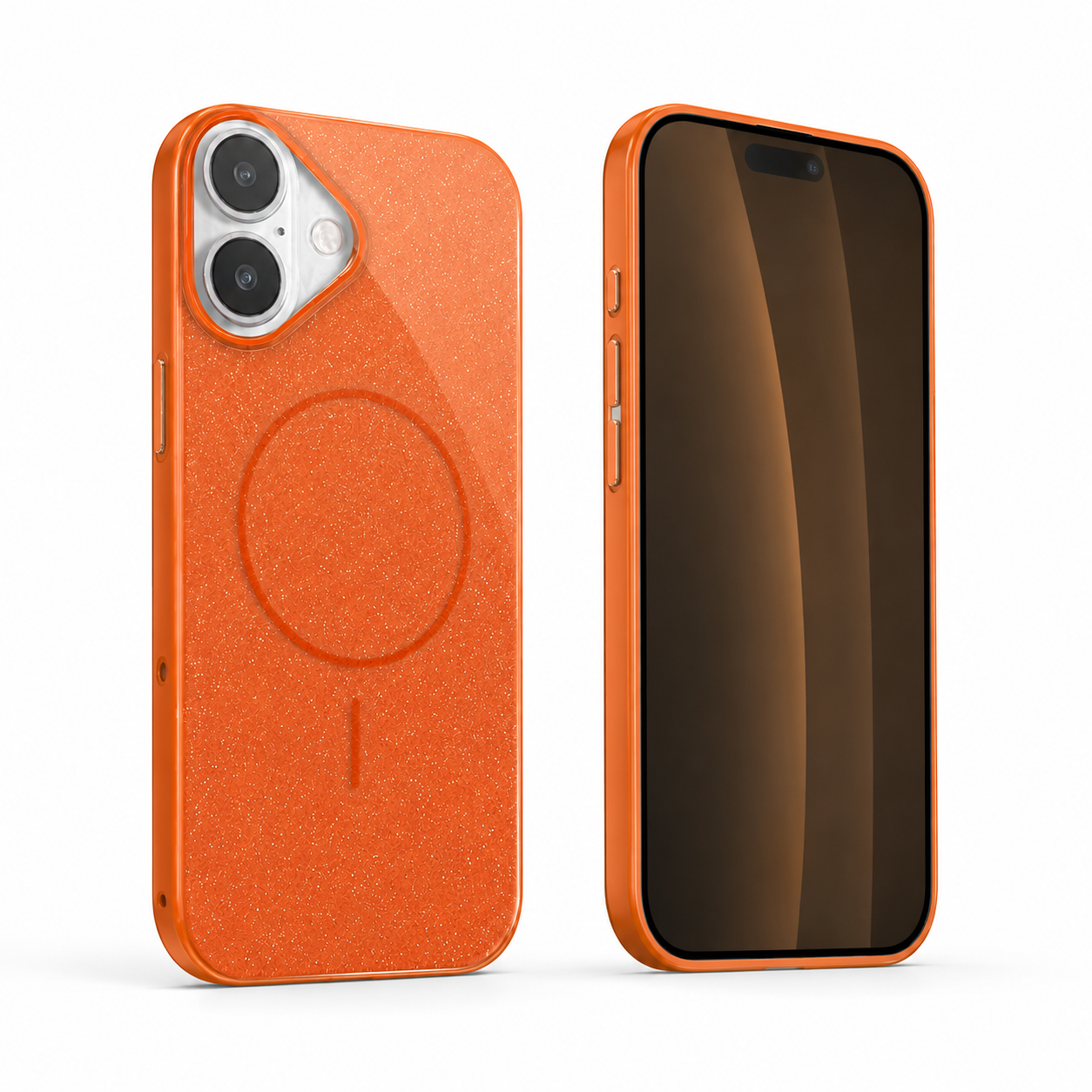Orange TPU MagSafe Case for Apple iPhone 16, Drop Protection Phone Cover, Designer Mobile Case