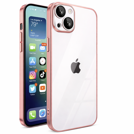 Clear Phone Case – Rose Gold Electroplated Slim Protective Cover