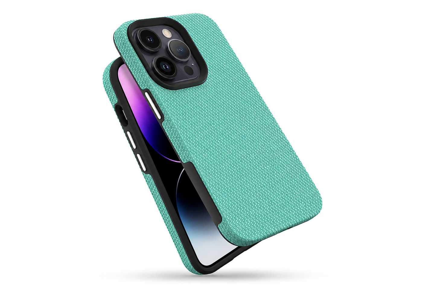 Slim teal anti-slip iPhone 12 and 12 Pro protective case