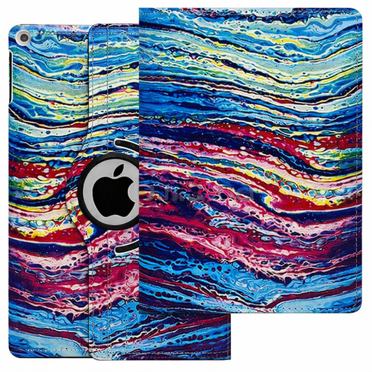 Slim Tablet Case – Rainbow Wave 360 Design | Protective Case