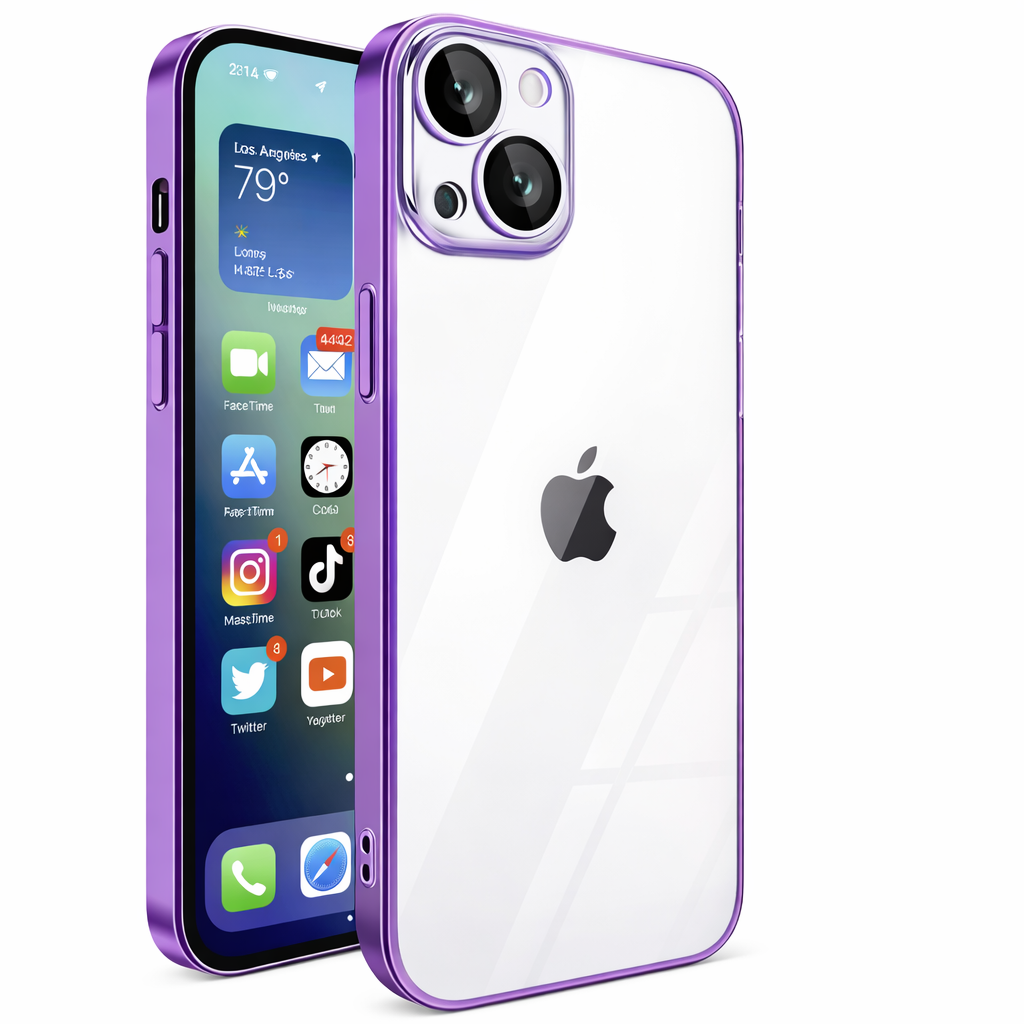 Clear Phone Case – Purple Electroplated Slim Protective Cover