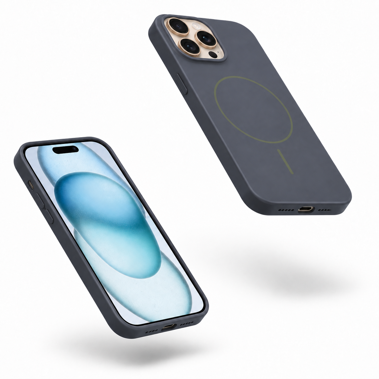 Slim MagSafe compatible navy iPhone 12 Pro silicone case