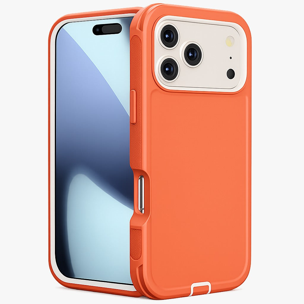 Orange Triple Protection Case for Apple iPhone 17 Pro with MagSafe Compatible Phone Case