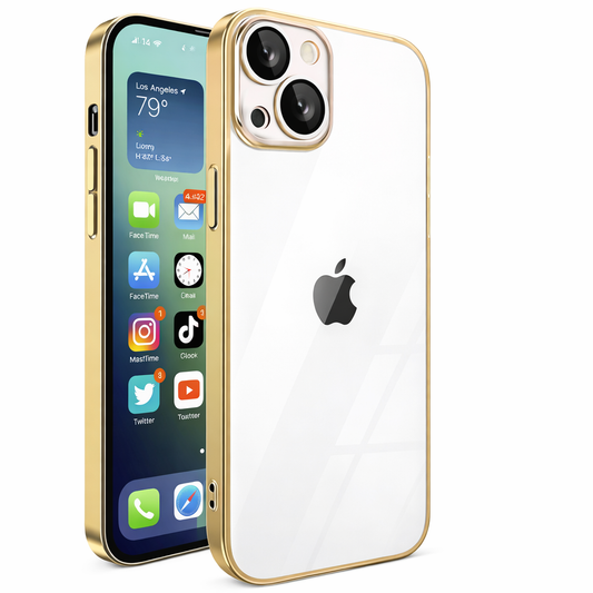 clear Phone Case – Gold Electroplated Slim Protective Cover