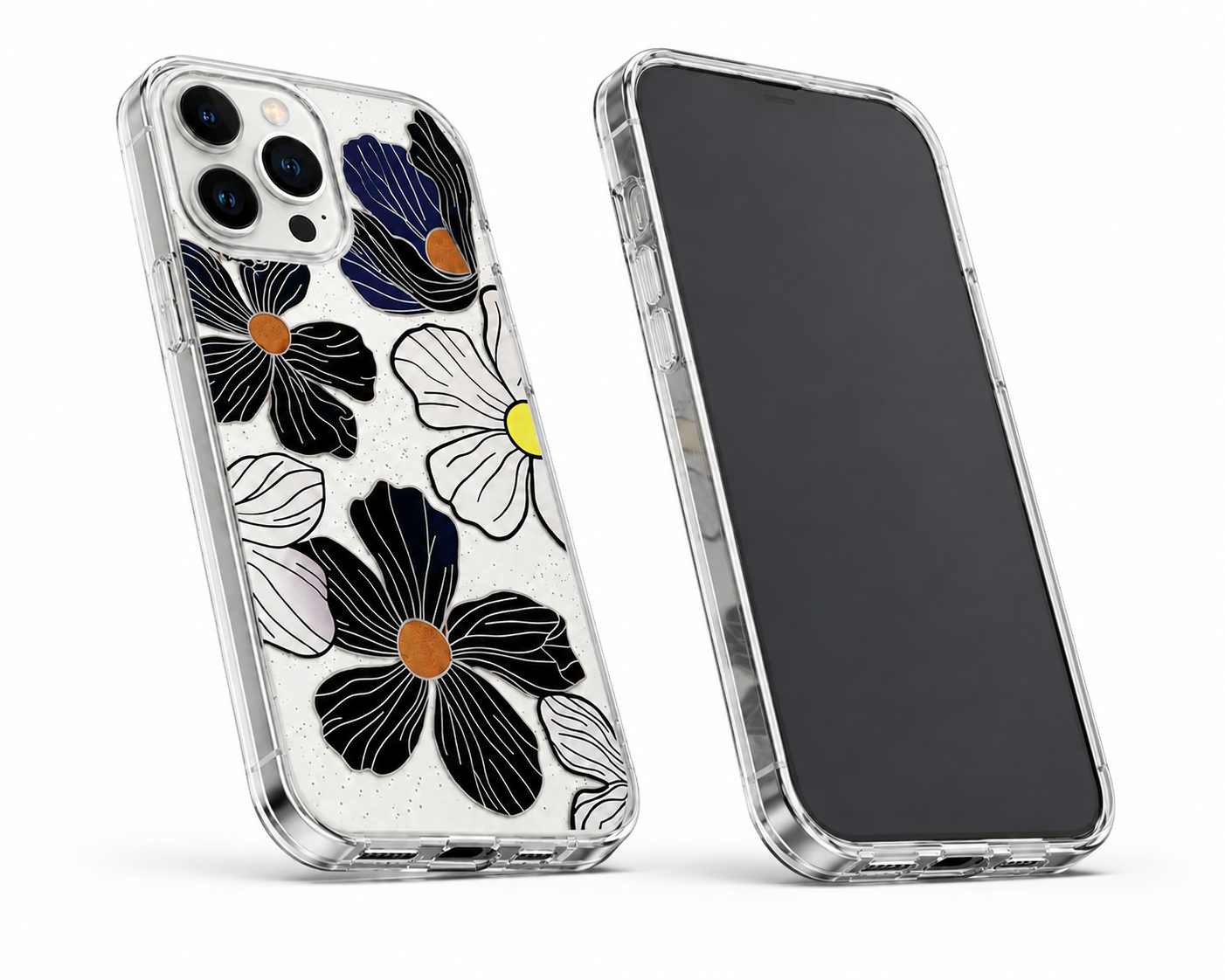 Black flower shockproof case for Apple iPhone 12 Pro 6.1 inch