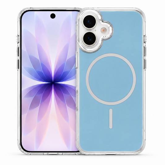MagSafe Crystal Shell Case for Apple iPhone 17 Light Blue, Transparent Phone Case, Shockproof Protective Cover