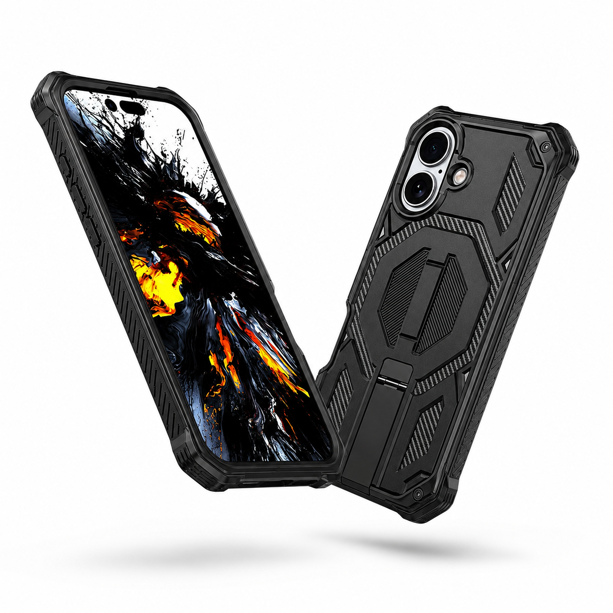 Black MagSafe Outrider Case, Wireless Charging Compatible Case, Impact Resistant Phone Cover, Protective Smartphone Case, Slim Phone Case
