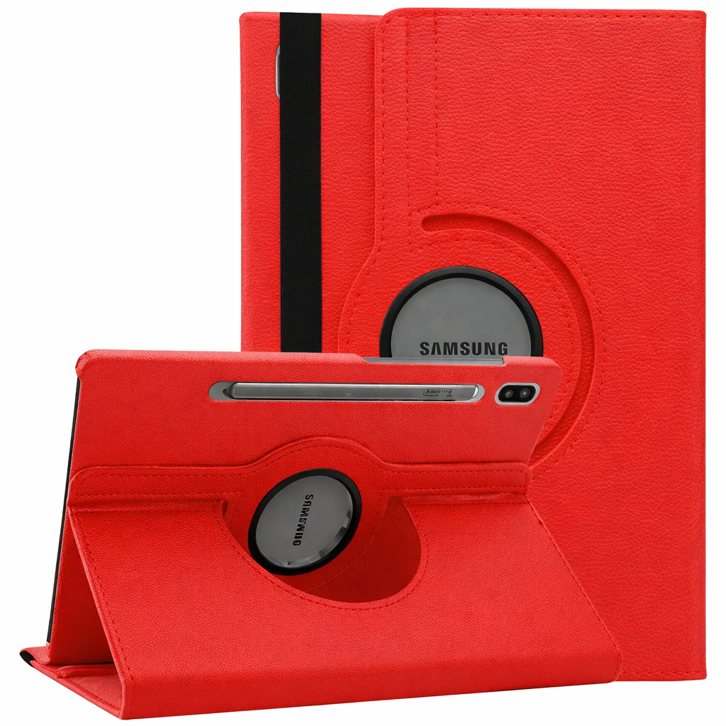 Slim Tablet Case – Red 360 Rotating Design | Protective Case for iPad Samsung Galaxy Tab, Gift for Him Her