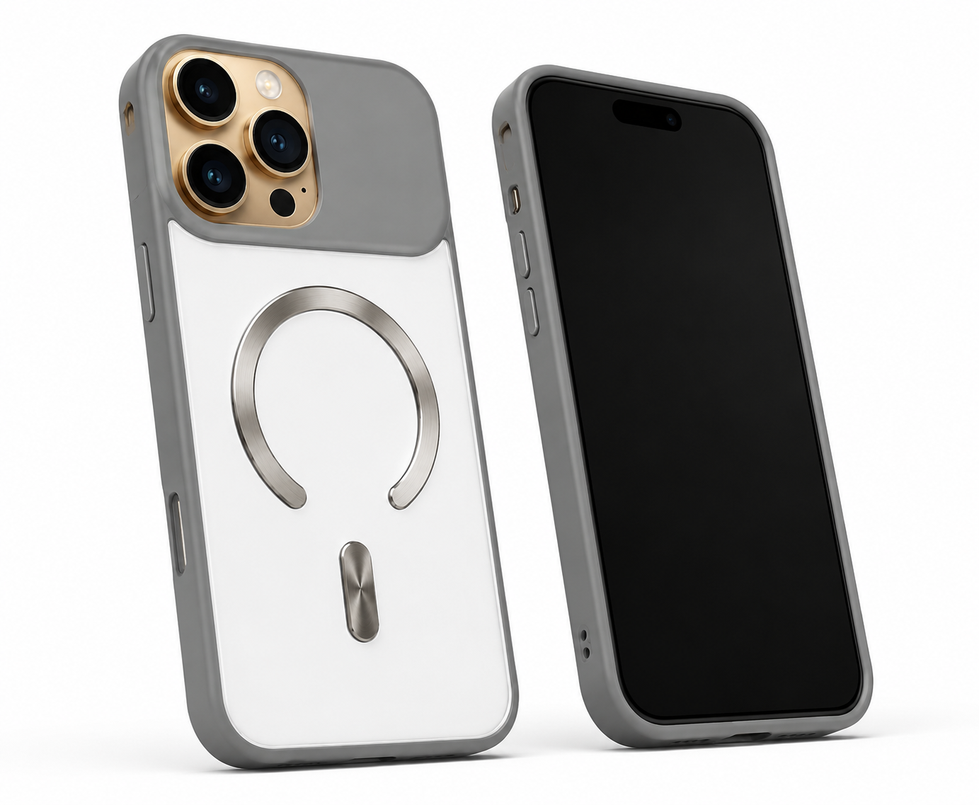 Grey frosted iPhone 12 protective MagSafe phone cover