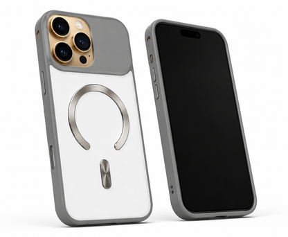 Grey frosted iPhone 12 protective MagSafe phone cover