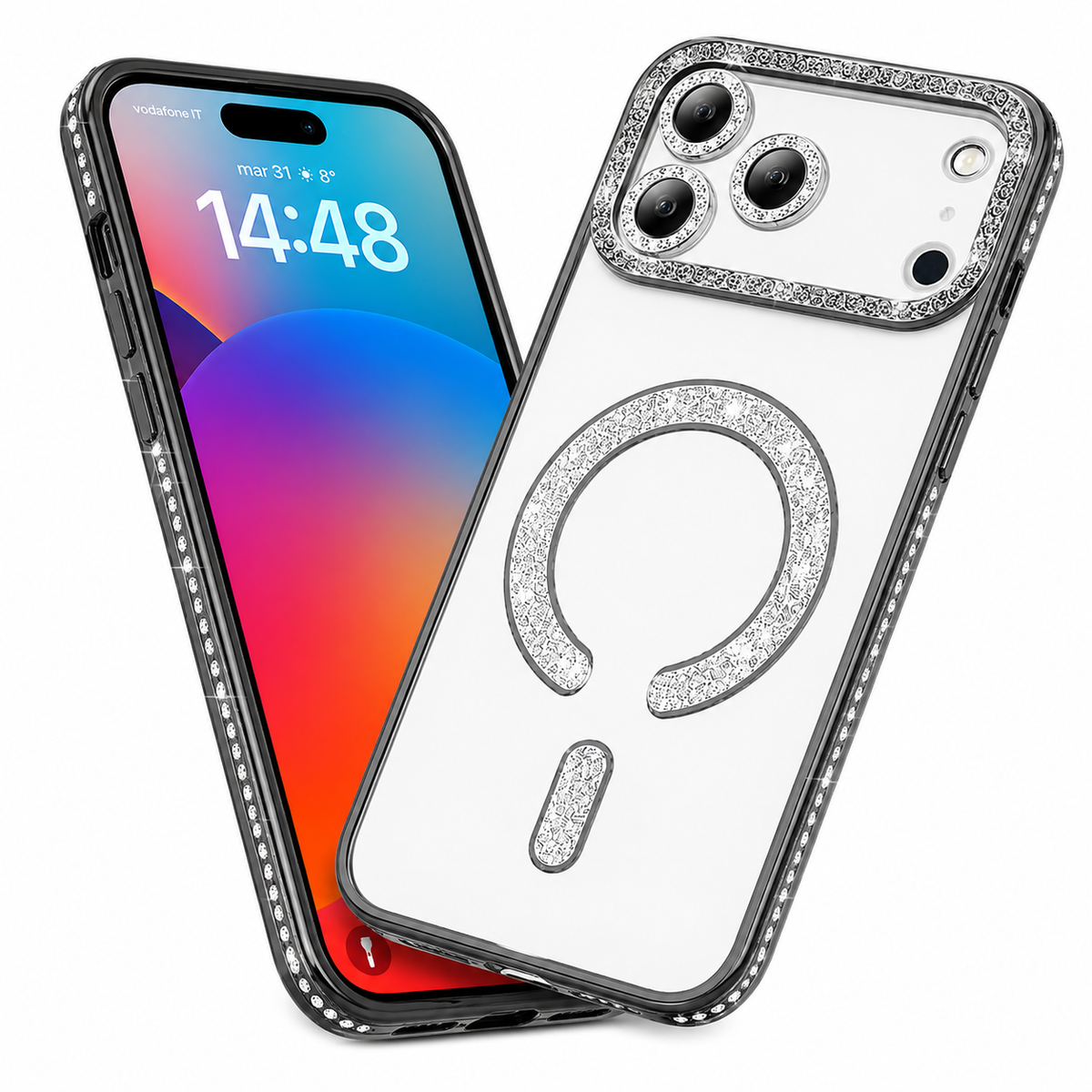 Electroplated Phone Case for Apple iPhone 18 Pro Max  with Glitter Camera Frame Protection