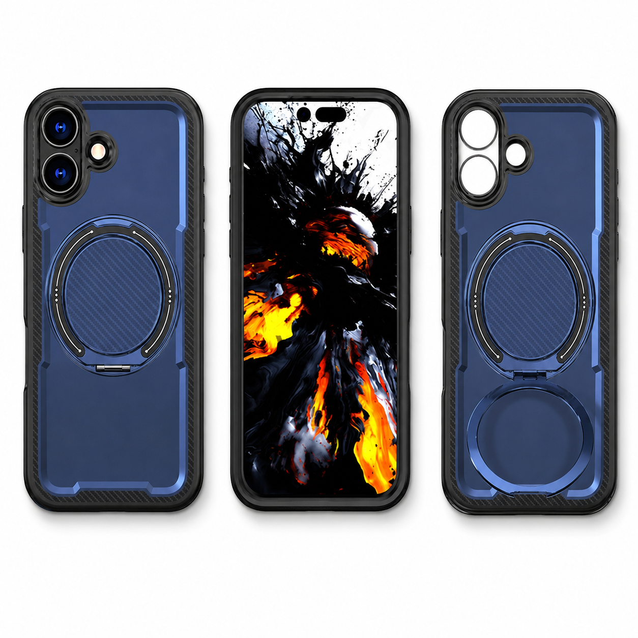 Premium Navy Phone Cover Impact Resistant Mobile Case for Apple iPhone 16