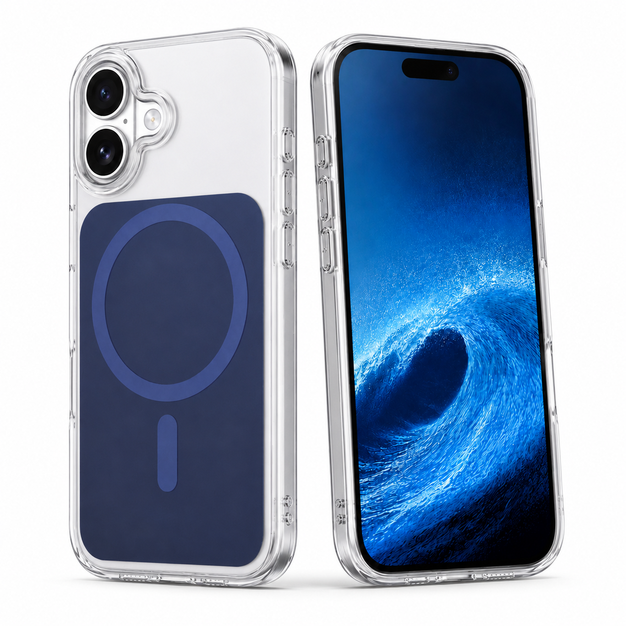 Crystal Clear iPhone 17 Case Blue, MagSafe Compatible Phone Cover, Scratch Resistant Mobile Case, Impact Resistant Cover