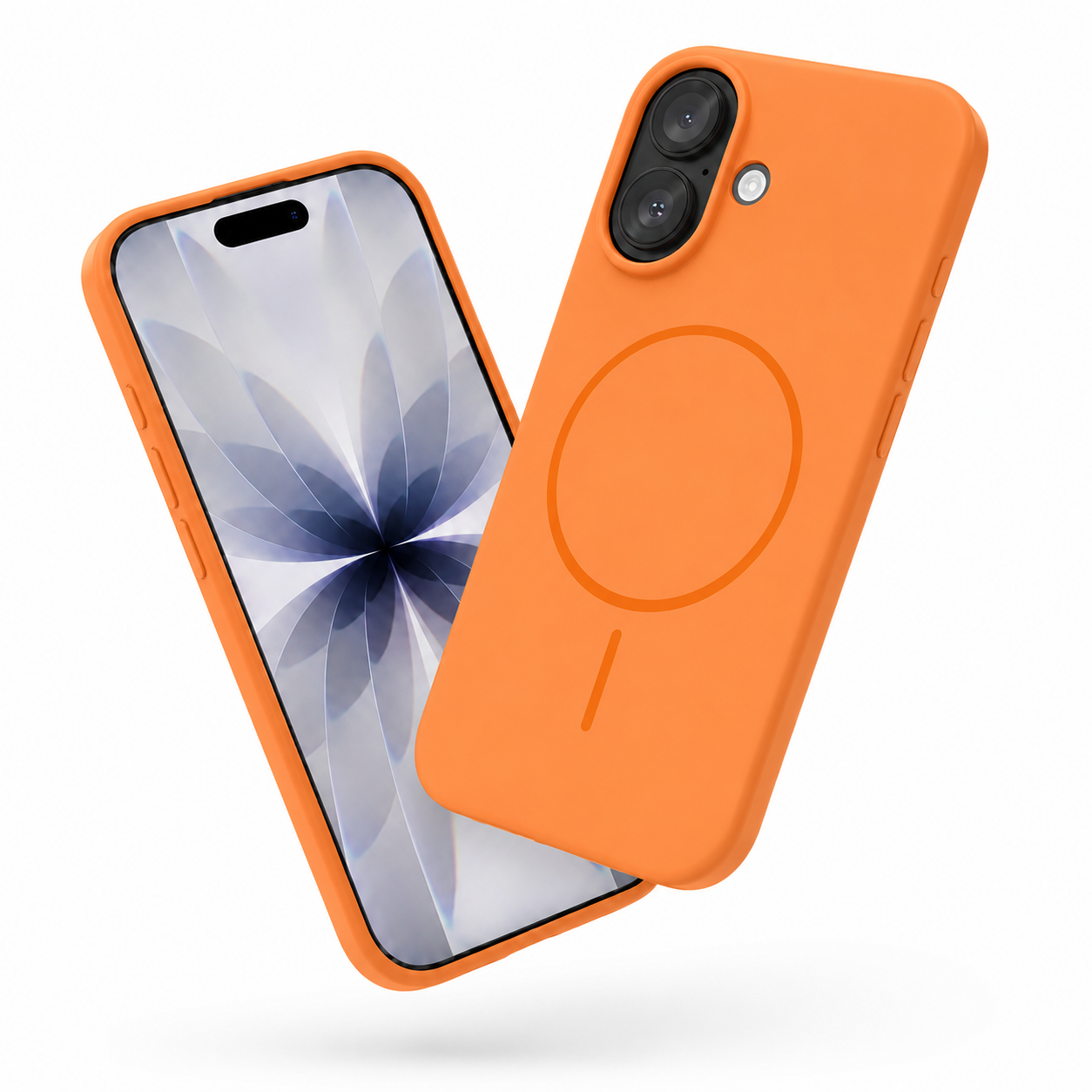 Premium TPU Orange iPhone 17 Protective Case with raised camera protection
