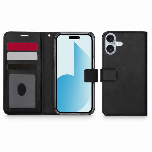 Black Photo ID wallet case for Apple iPhone 17 with card holder