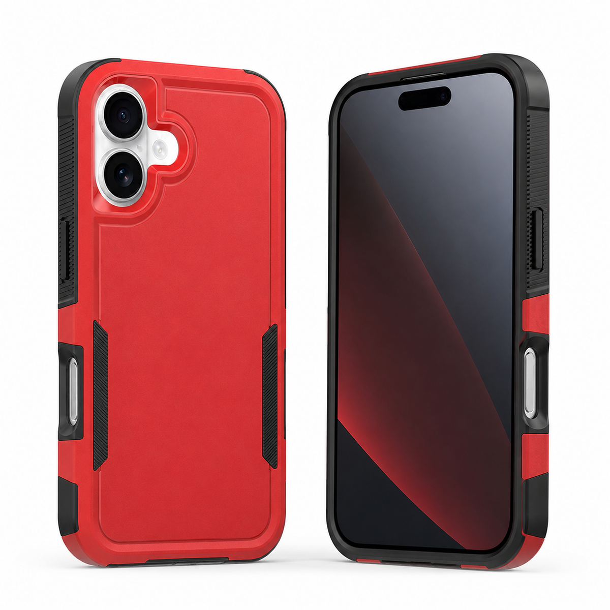 Slim red Comm Lite impact resistant case for Apple iPhone 16