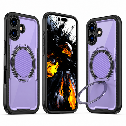 Purple MagSafe iPhone 16 Case Protective Mobile Cover with Magnetic Stand