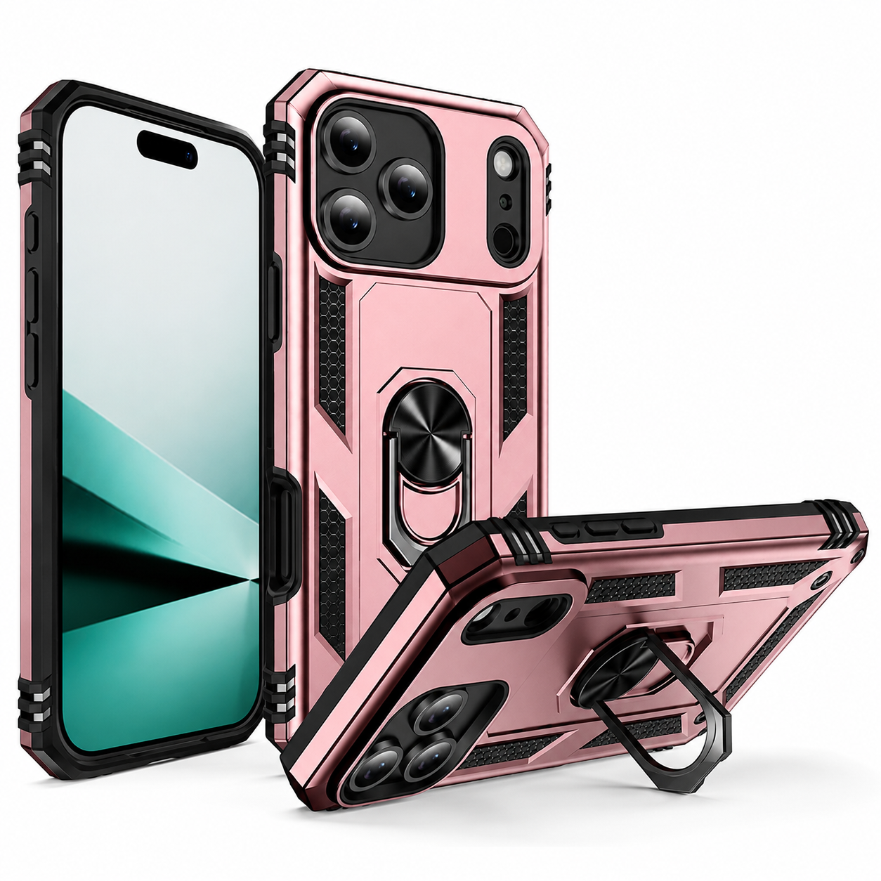MagSafe Compatible Rose Gold Phone Case for Apple iPhone 17 Pro Max with Impact Resistant Protective Cover and Wireless Charging Support