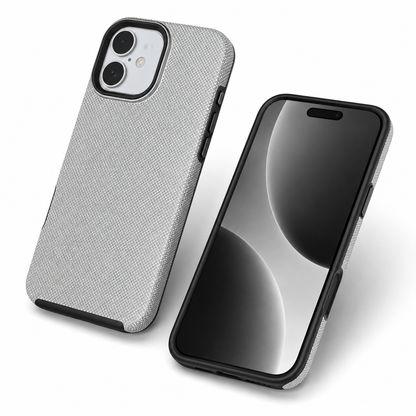 Grey iPhone 16 cover with raised anti-slip dotted texture