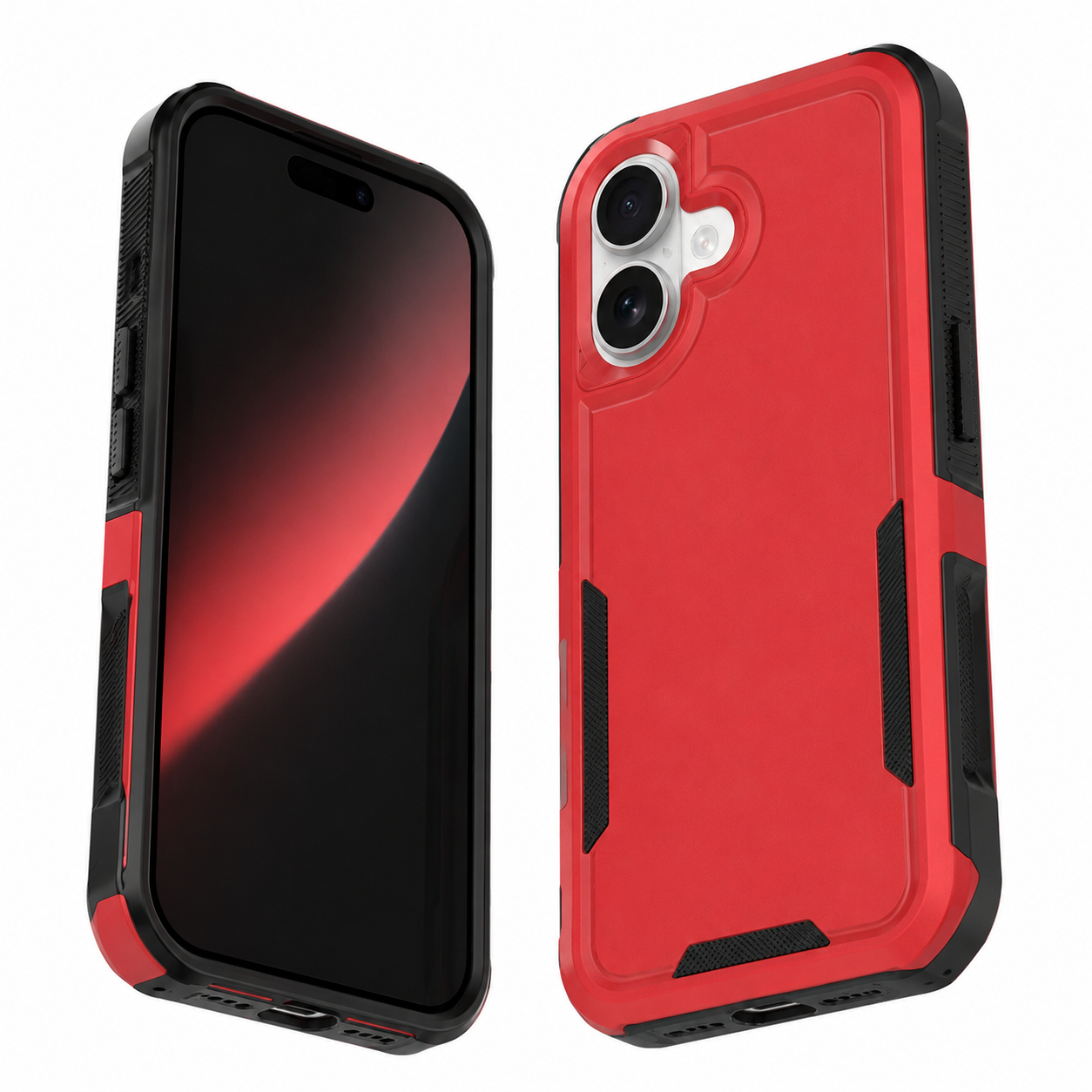 Red iPhone 17 protective cover with raised camera edges