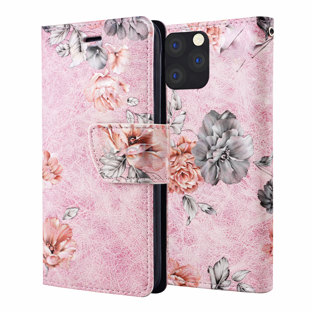 Wallet Phone Case – Light Pink Floral Cover