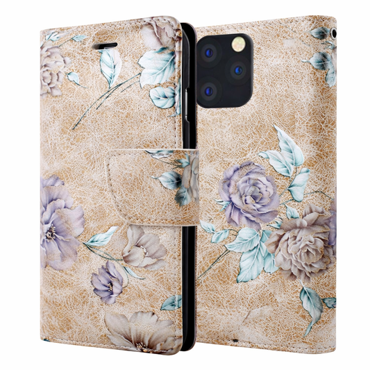 Wallet Phone Case – Beige Floral Cover