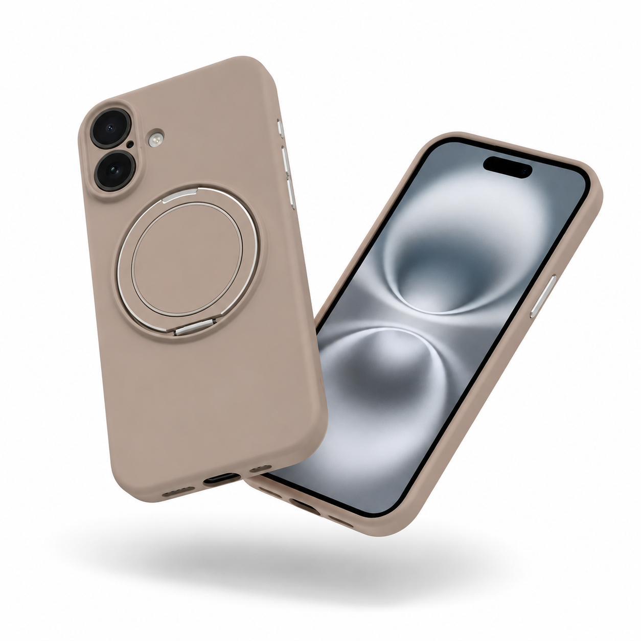 Desert Titanium iPhone 16 Cover, Slim Protective Phone Case, Anti-Scratch Phone Case, Lightweight Mobile Cover, Soft Silicone Phone Cover, Luxury Phone Case