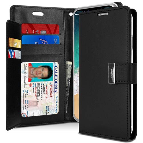 Multi-Card Wallet Phone Case – Gold Rich Diary Mercury Cover