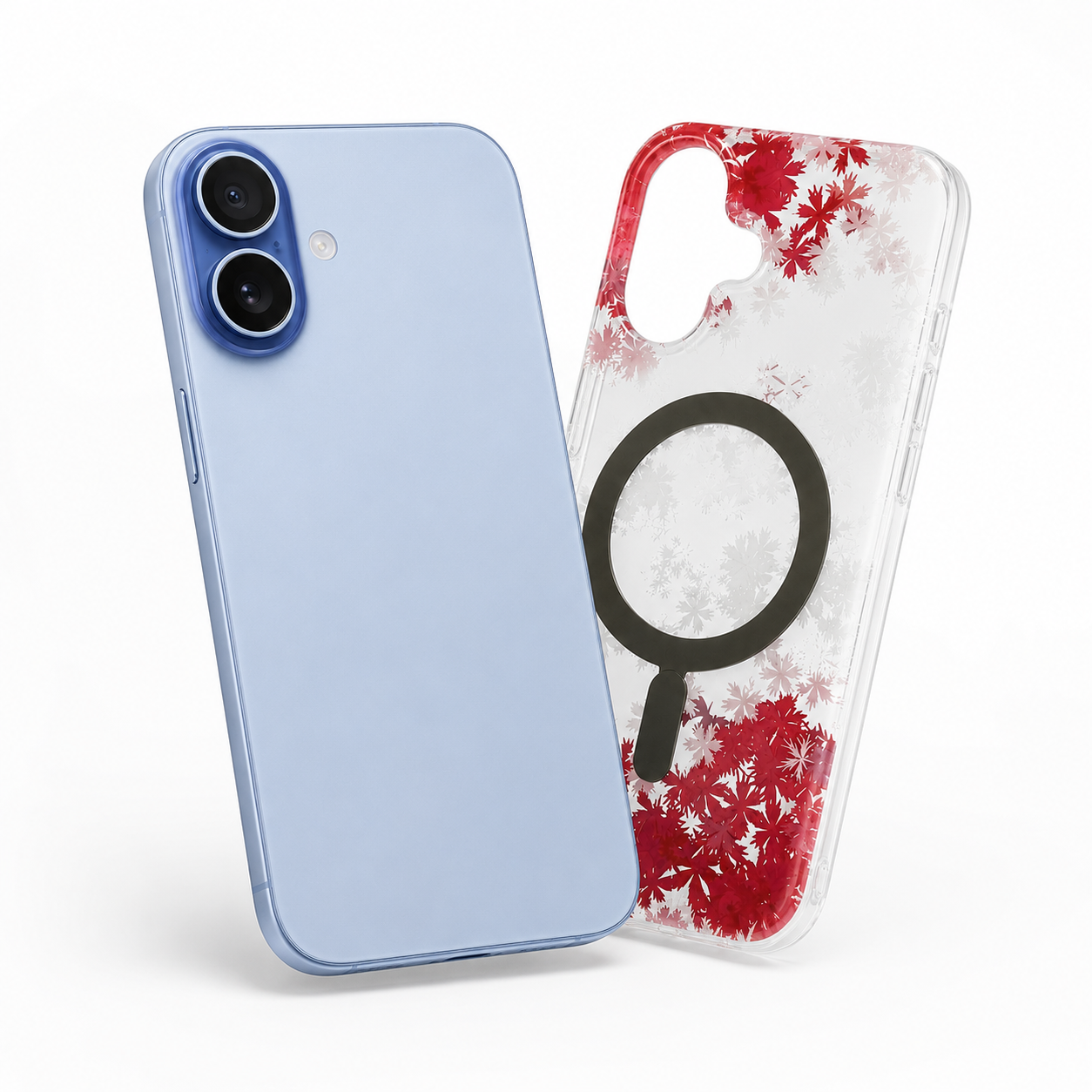 Transparent Frosted Flower Mobile Cover for Apple iPhone 17 – MagSafe Compatible Protective Case