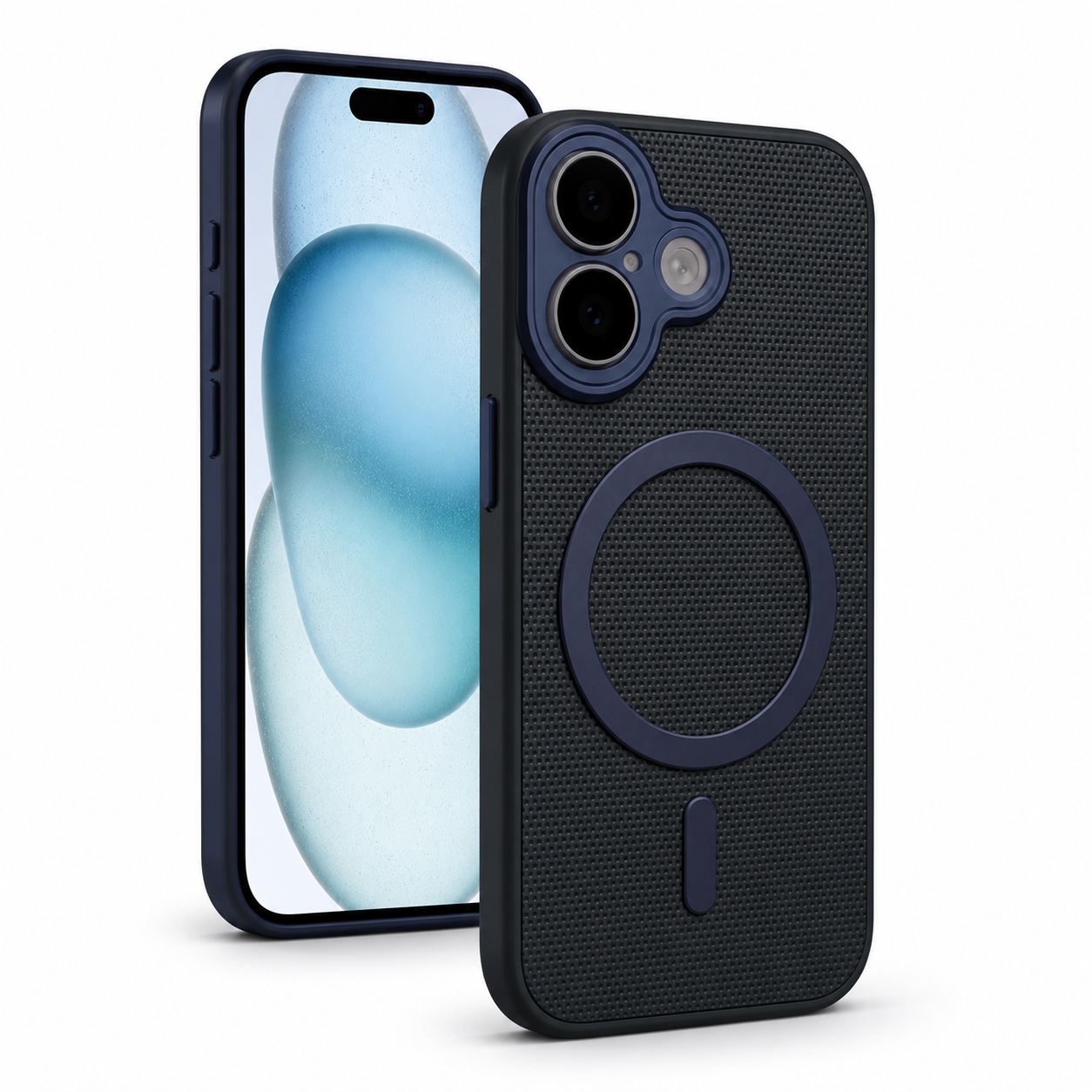 Apple iPhone 16 Blue Grip Weave Case, Military Grade Phone Cover, MagSafe Compatible Case