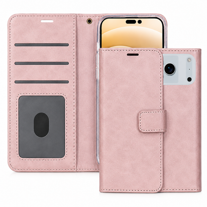 Apple iPhone 18 Pro Max Rose Gold Photo ID Wallet Case Premium Leather Flip Cover
