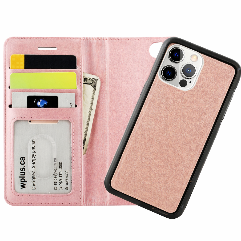 Photo ID Wallet Phone Case – Rose Gold Magnet Protective Cover