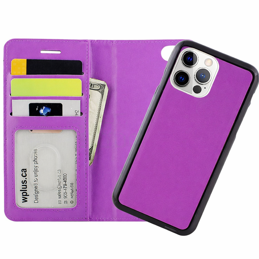 Photo ID Wallet Phone Case – Purple Magnet Protective Cover