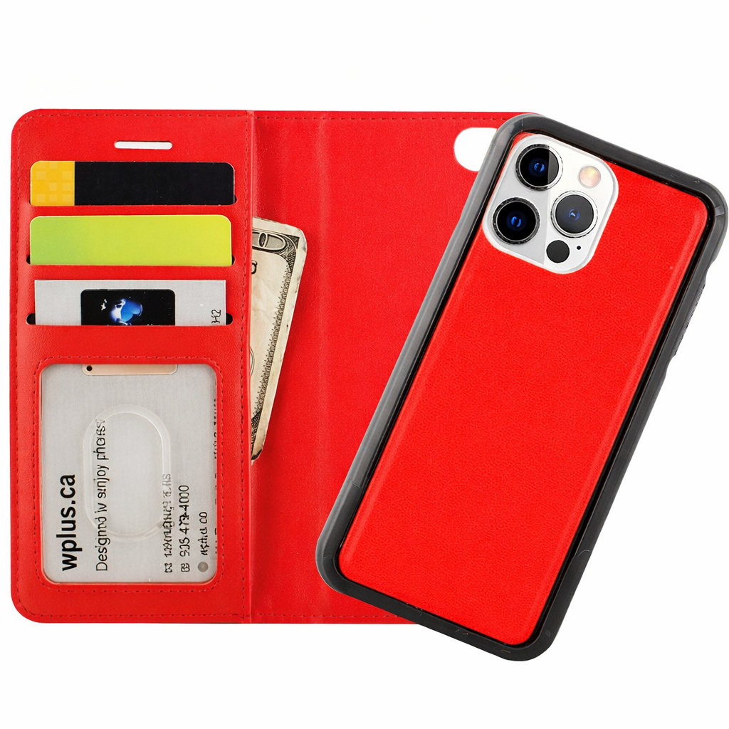 Photo ID Wallet Phone Case – Red Magnet Protective Cover