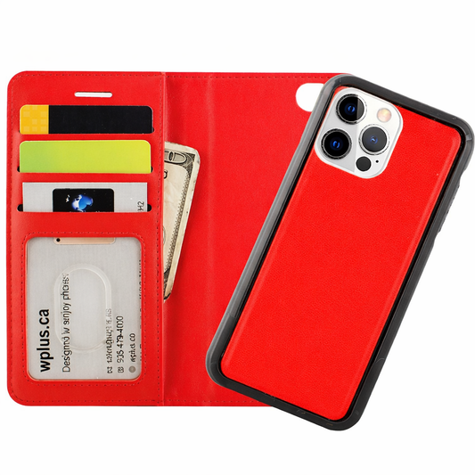 Photo ID Wallet Phone Case – Red Magnet Protective Cover