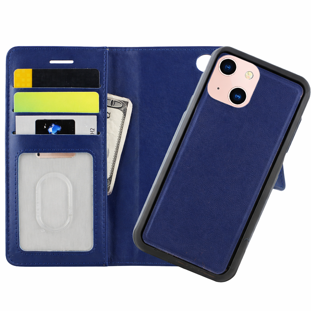 Photo ID Wallet Phone Case – Navy Magnet Protective Cover