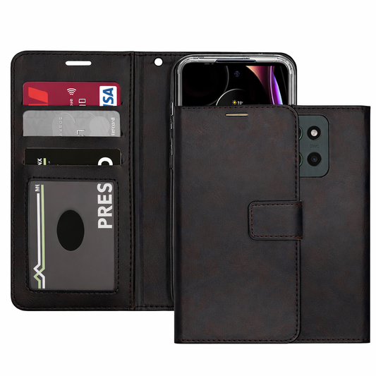 Photo ID Multi-Card Wallet Phone Case – Black Protective Cover