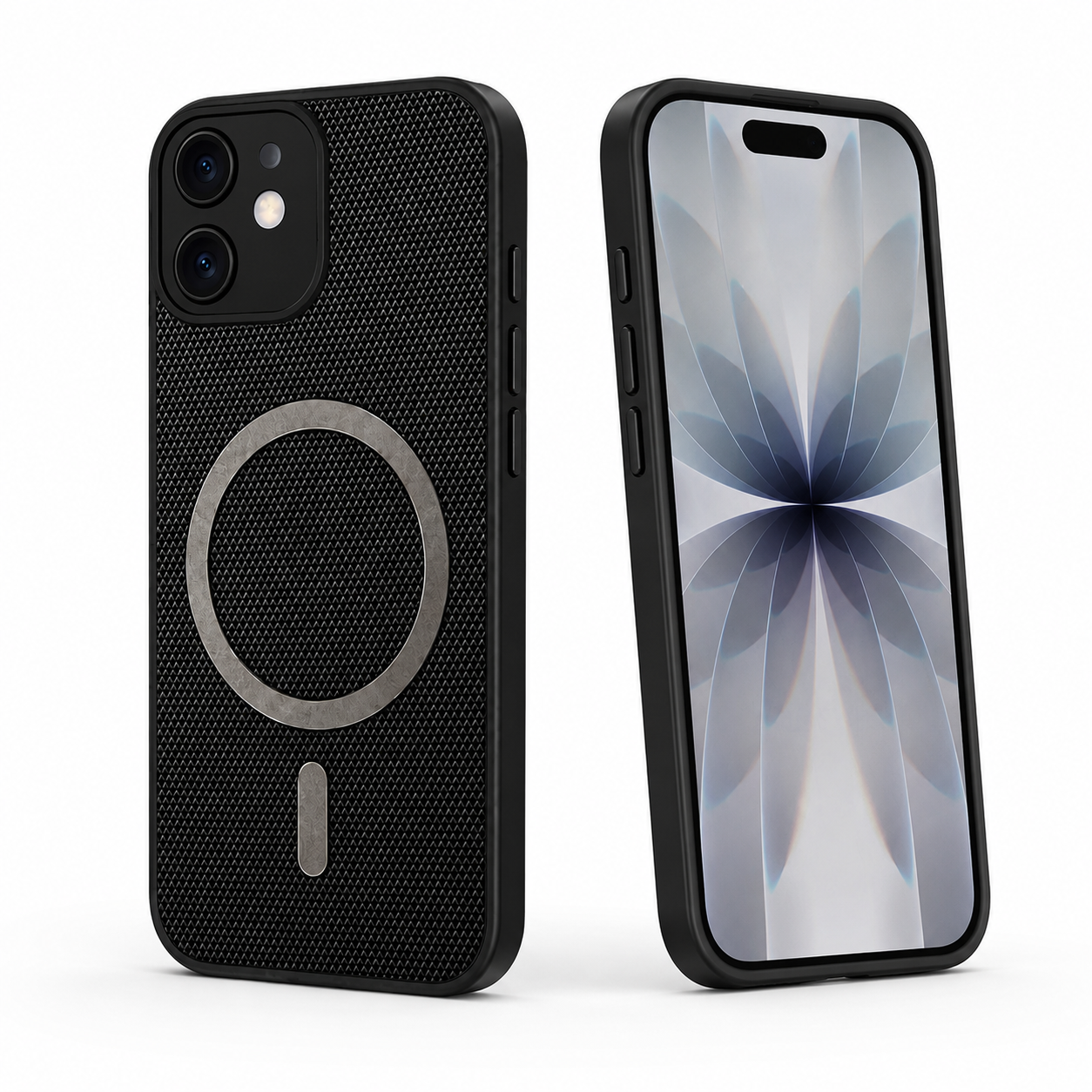 Black textured iPhone 12 MagSafe protective phone cover