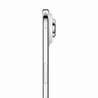 future tech gadgets Canada. smart tech store Canada. New Apple iPhone 17 Air. Gallery image 9. The product is shown from a side angle against a seamless white background, emphasizing its sleek design. The body is a glossy silver, with a prominent camera lens and a circular button visible near the top. A small, elongated button is located further down the side. The lighting is soft, highlighting the smooth surfaces without harsh shadows.